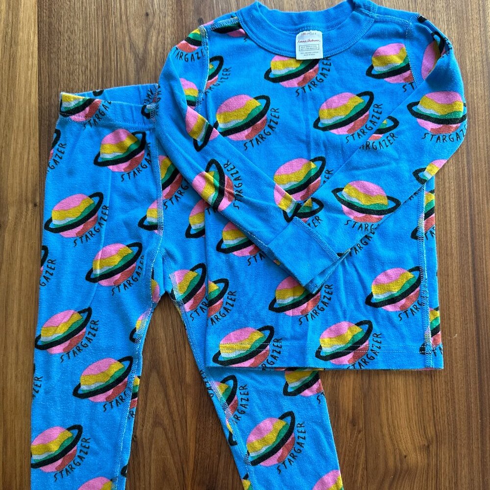 Hanna Andersson 4T Organic Cotton Pajama Set - Stargazer/Space Print
